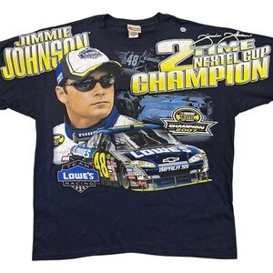 NASCAR Jimmie Johnson 2007 Tshirt Nextel Cup 2x Champion All Over Graphics 2XL